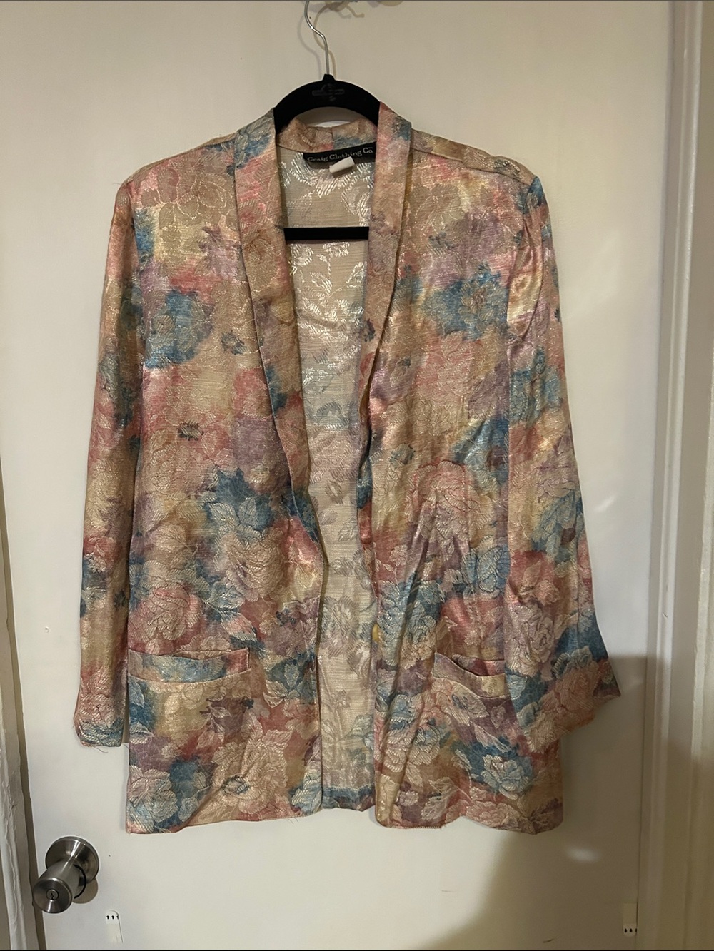 Pastel Floral Open-Front Blazer Jacket - Unbranded